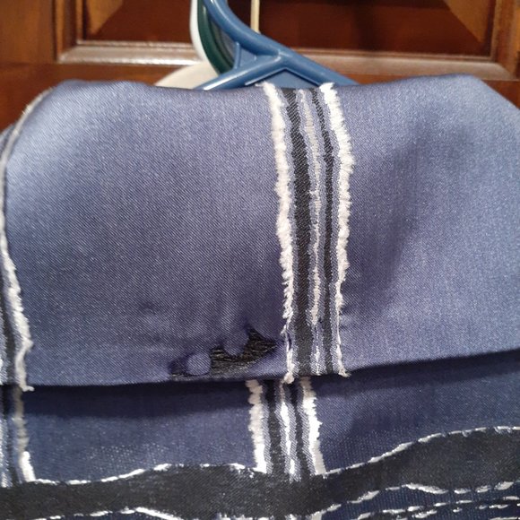 CHICO'S Classy Shiny Texture Blue and Silver Jacket Blazer - Size 1 (8 Medium) - Picture 9 of 11